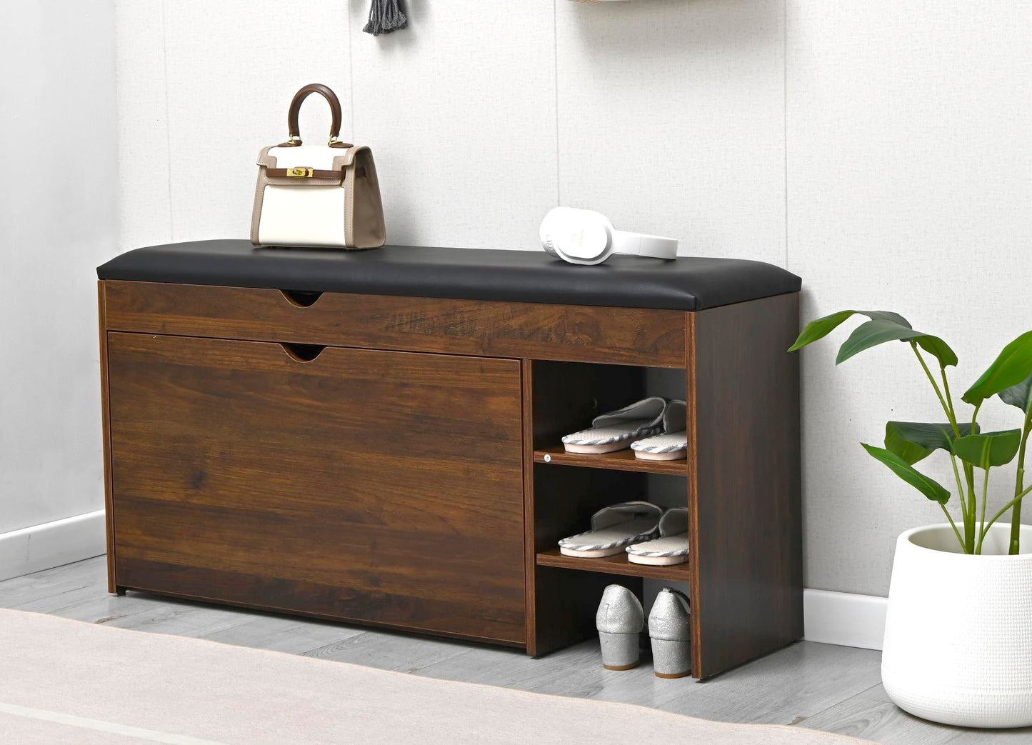 Homeiz 3-Tier Shoe Rack Bench: 110 CM Wide Storage With Roll Out Rack