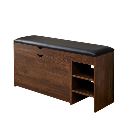 3-Tier Shoe Rack Bench 110 CM Wide Shoe Storage Bench Features Roll Out Rack