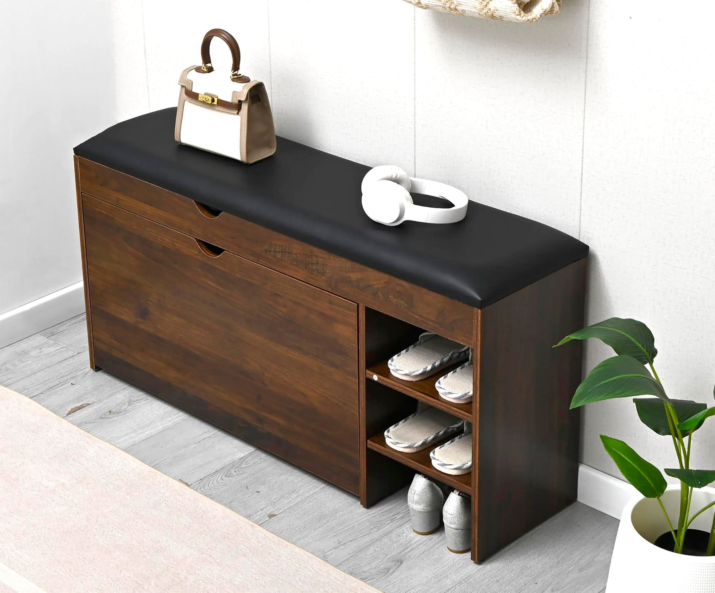 Homeiz 3-Tier Shoe Rack Bench: 110 CM Wide Storage With Roll Out Rack